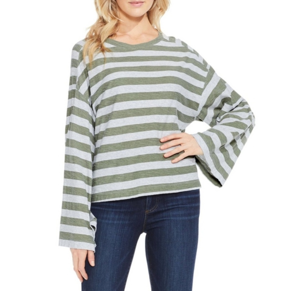 Vince Camuto Lydia Striped Long Sleeve Tee